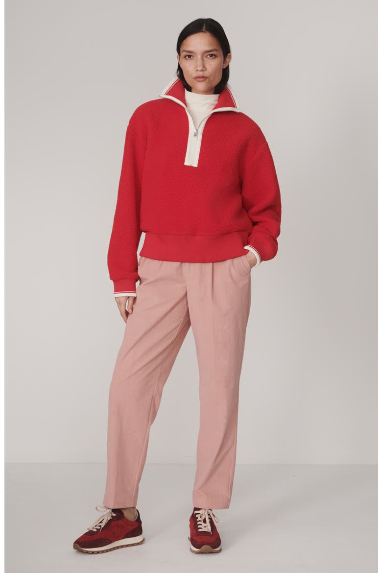 Anika Half Zip Fleece Pullover, Alternate, color, PINK BEGONIA