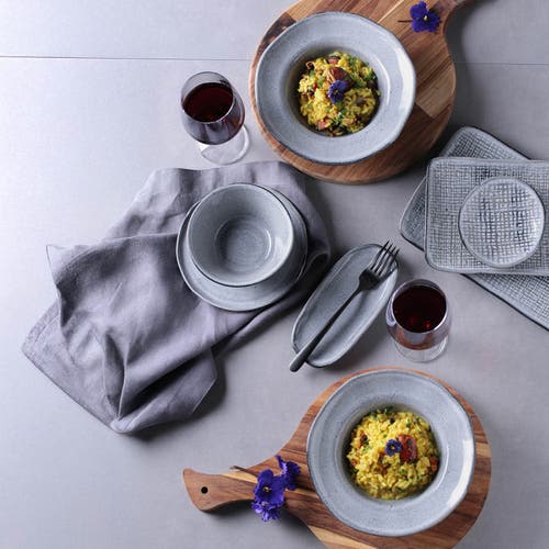 Porto Brasil Dessert/deep Rim Plate Set Of 4 In Brown