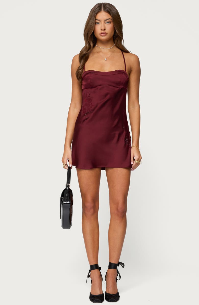 EDIKTED Nalah Satin Minidress, Alternate, color, 