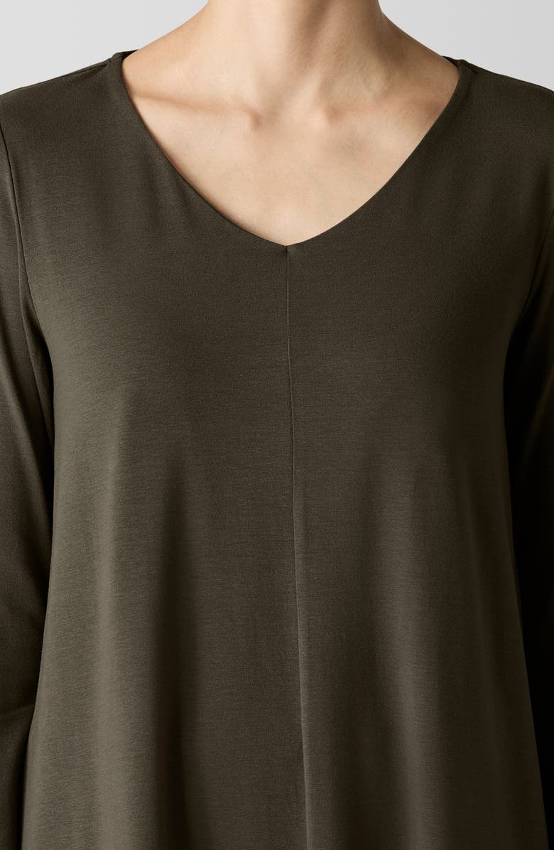 Eileen Fisher Long Sleeve V-Neck Tunic Top, Alternate, color, Wren