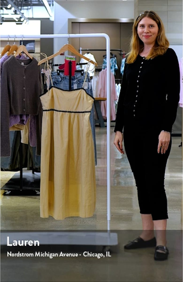 Lino Embroidered Tie Strap Cotton Sundress, sales video thumbnail