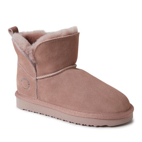 DEARFOAMS Kids' Fireside Bunbury Genuine Shearling Boot in Dusty Pink 
