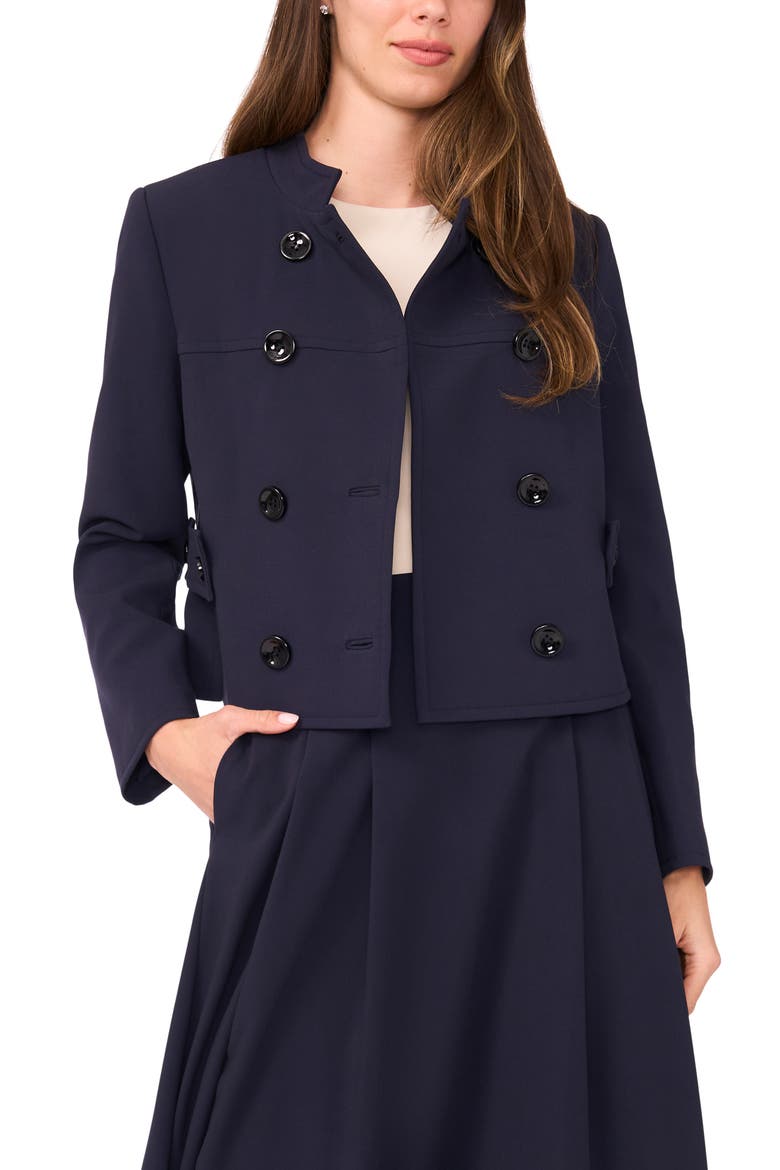 Double Breasted Crop Blazer, Alternate, color, NAVY DEPTHS