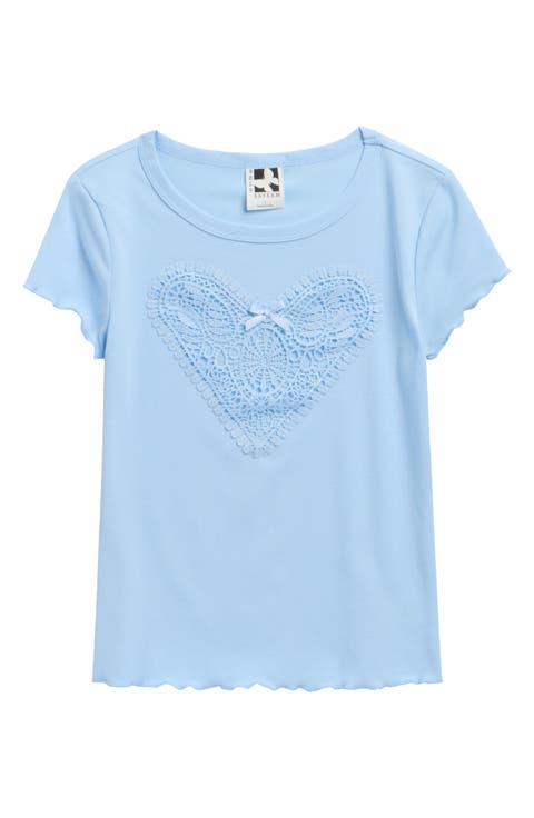 Kids' Heart Lace Appliqué Baby T-Shirt (Big Kid)