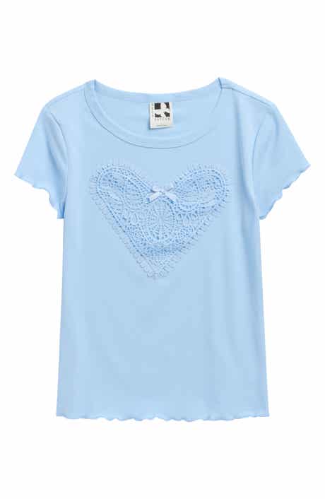 SELF ESTEEM Kids' Heart Lace Appliqué Baby T-Shirt