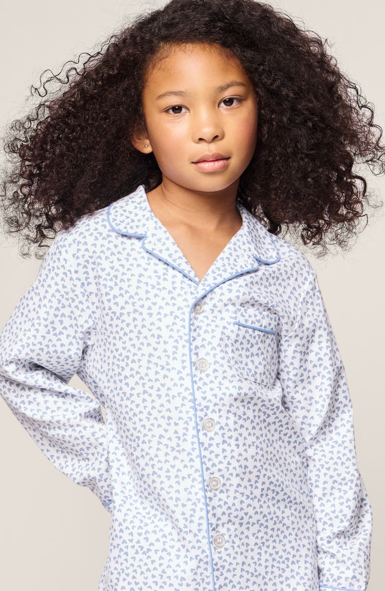Petite Plume Kids' Blue Heart Cotton Pajamas, Alternate, color, Blue