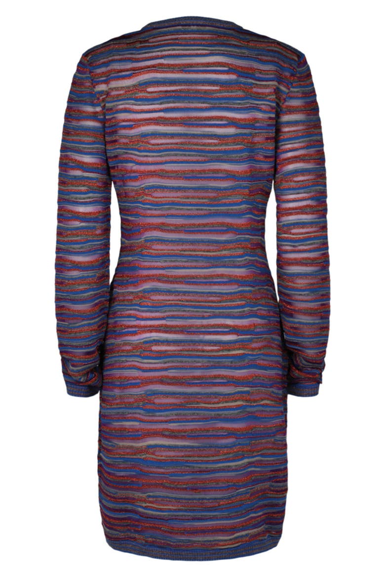 Stripe Long Sleeve Wool Blend Knit Minidress, Alternate, color, MULTI PURPLE RED BLUE GREY