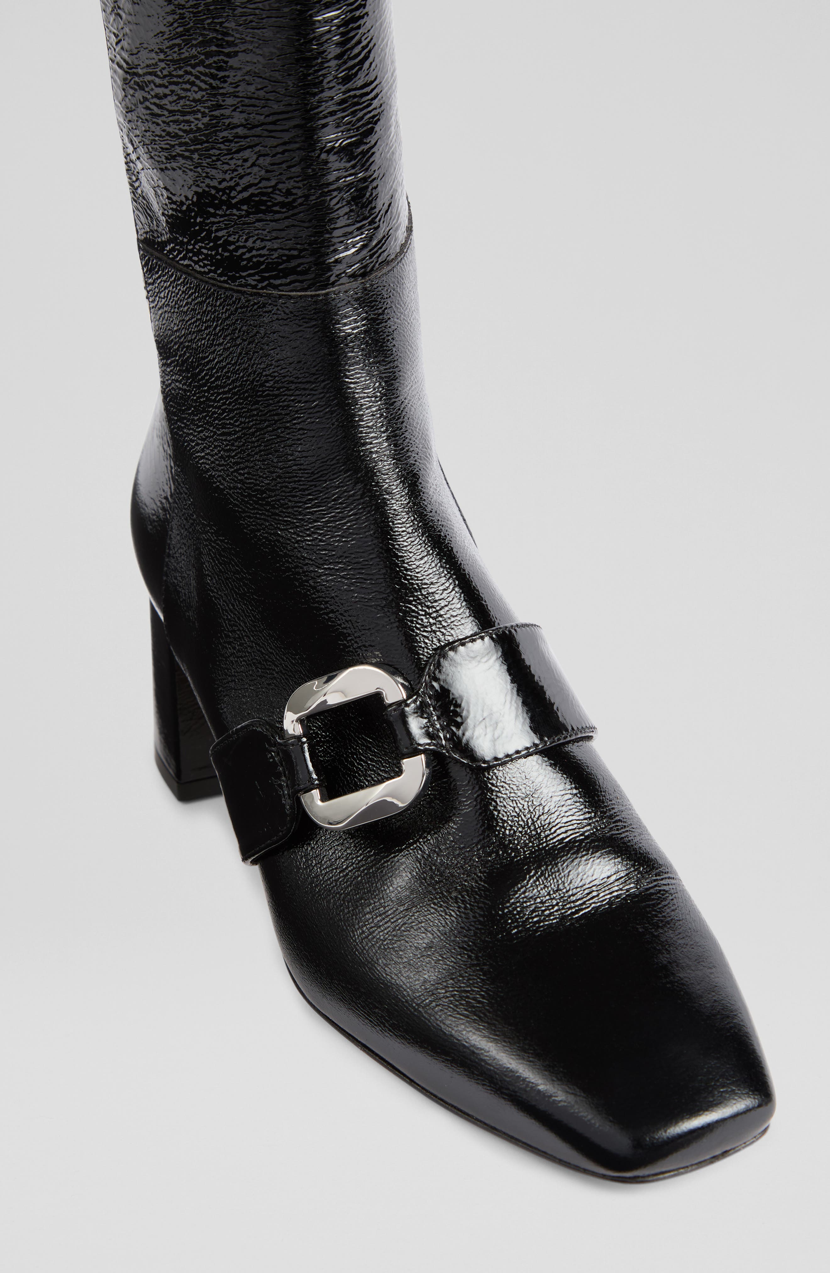 LK Bennett Gigi Oloid Block Heel Knee High Boot, Alternate, color, Black