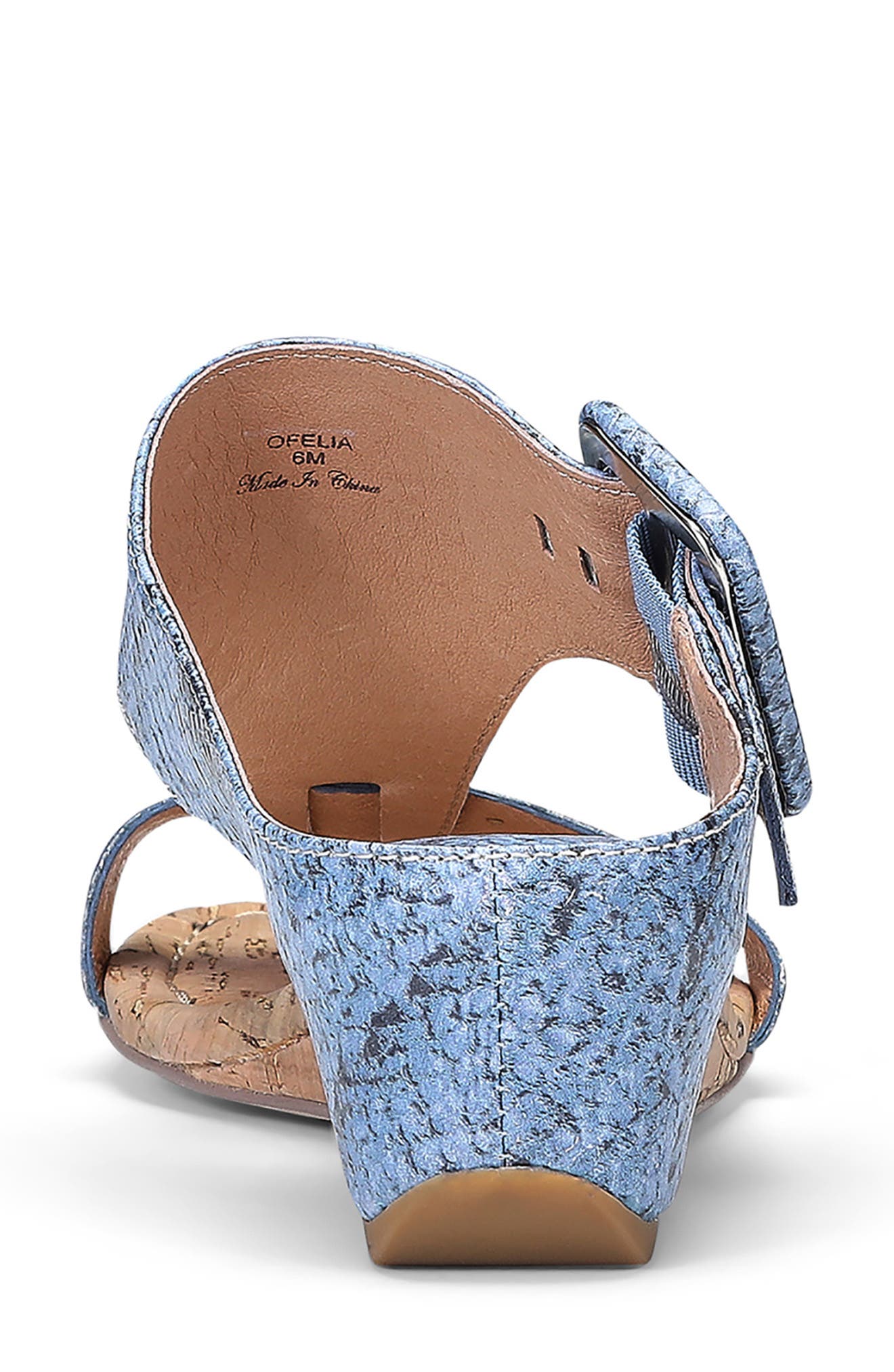 Ofelia Snakeskin Print Wedge Slide Sandal, Alternate, color, DENIM PRINT LEATHER