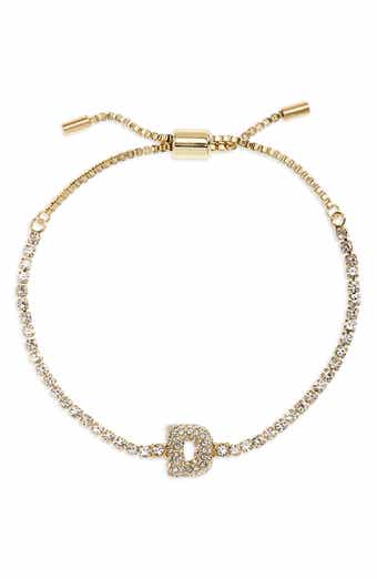 Initial Tennis Slider Bracelet