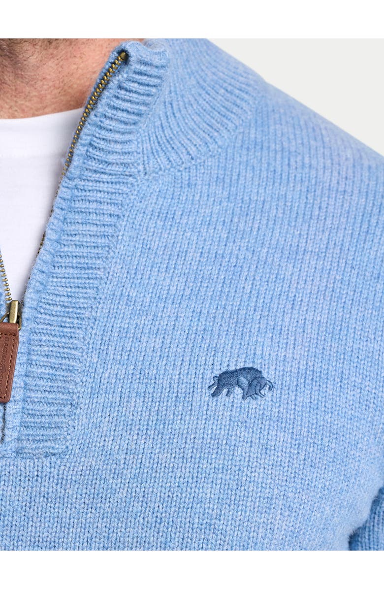 Raging Bull Chunky Fleck Quarter Zip Knit Jumper, Alternate, color, Chambray