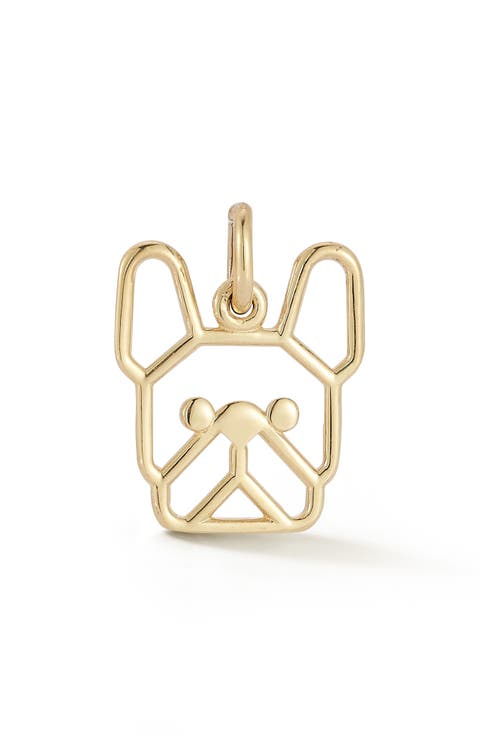 14K Gold Dog Charm