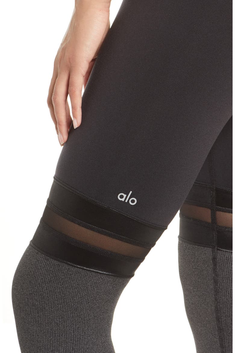 Player High Waist 7/8 Leggings, Alternate, color, BLACK/ CHARCOAL HEATHER