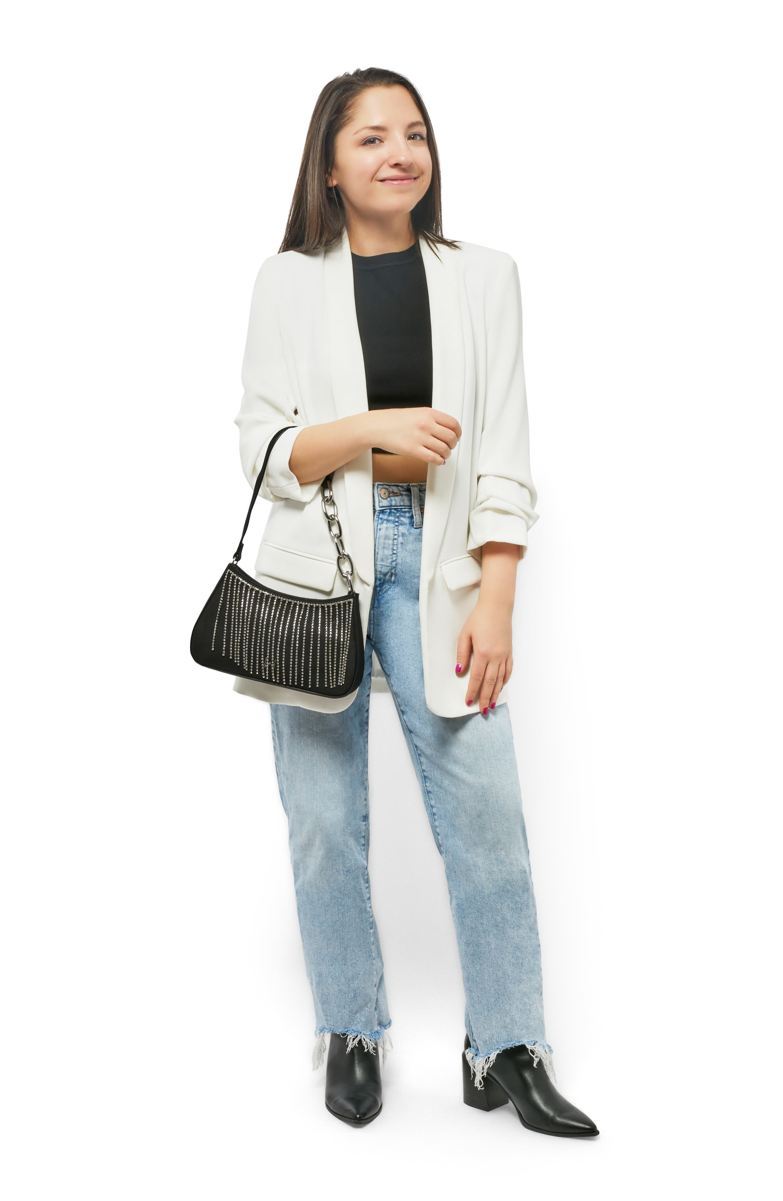 HOUSE OF WANT Newbie Faux Shearling Shoulder Bag, Alternate, color, 