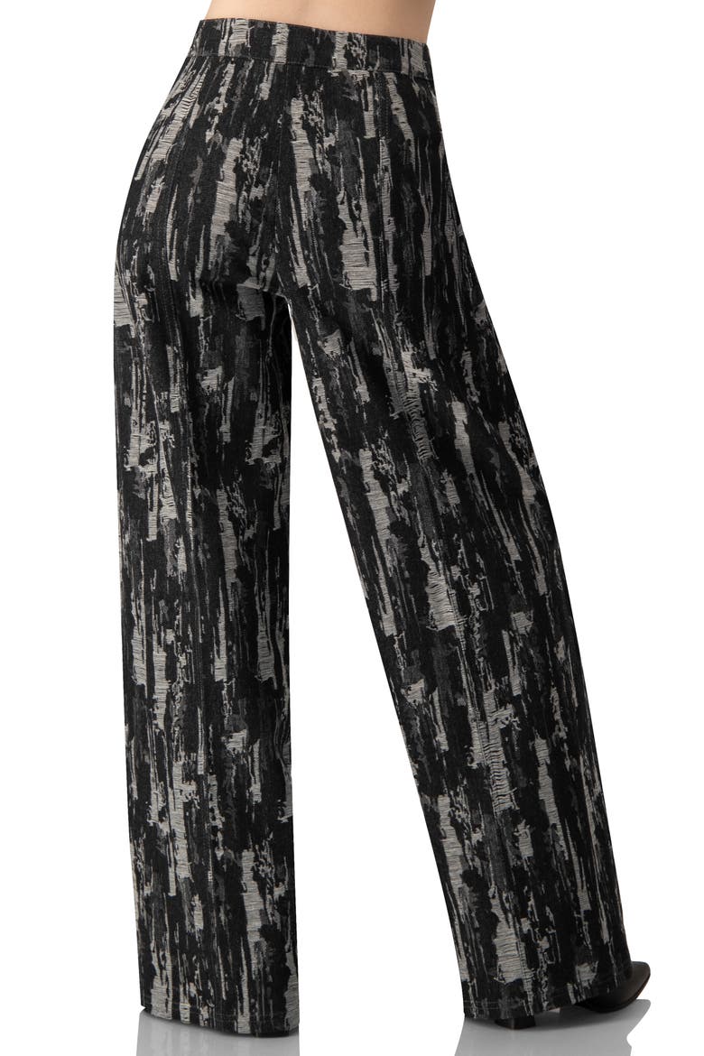 Abstract Print Wide-Leg Jeans, Alternate, color, Black