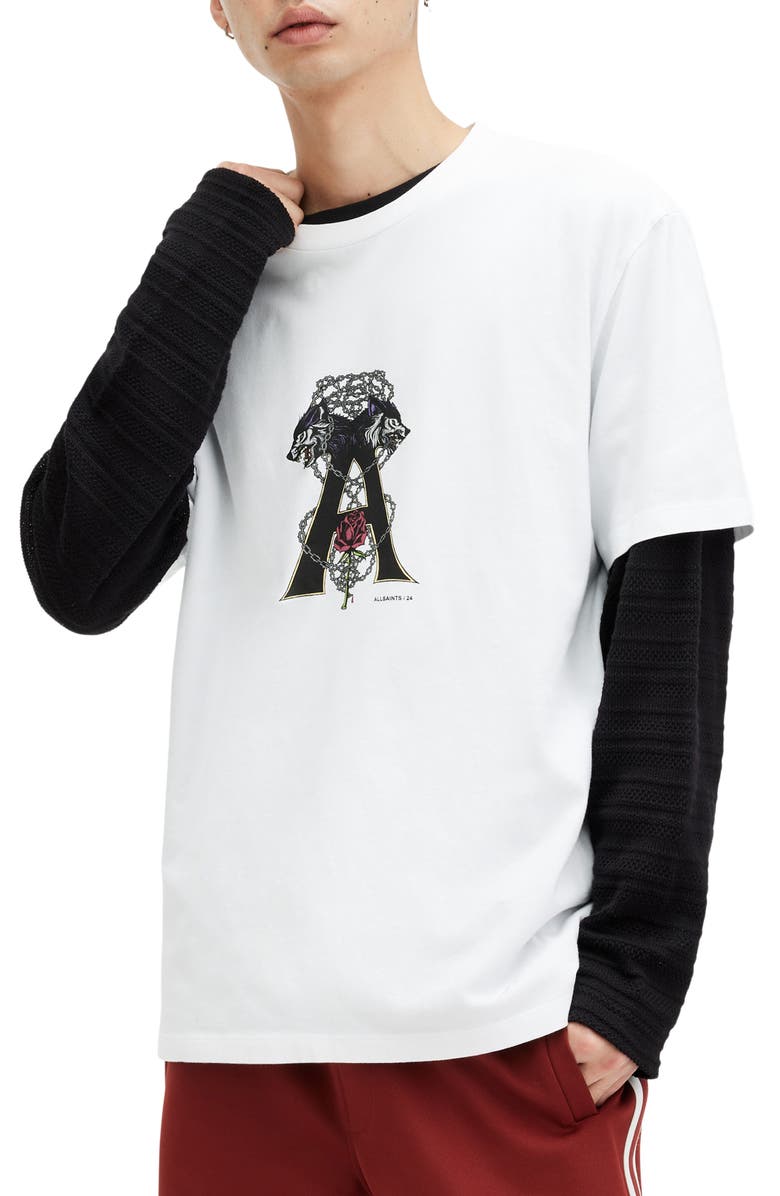 AllSaints Wulfane Graphic T-Shirt, Main, color, 
