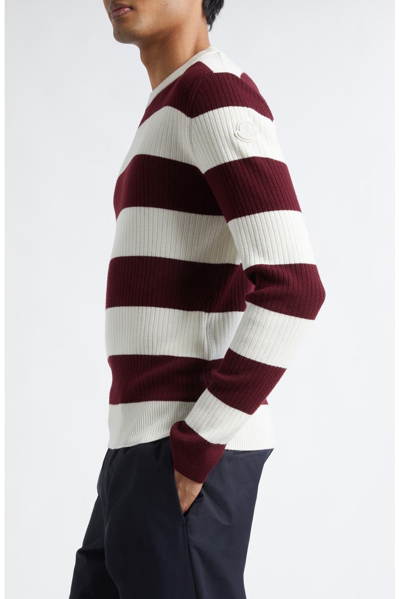 Rugby Stripe Wool Sweater, Alternate, color, BURGUNDY STRIPE
