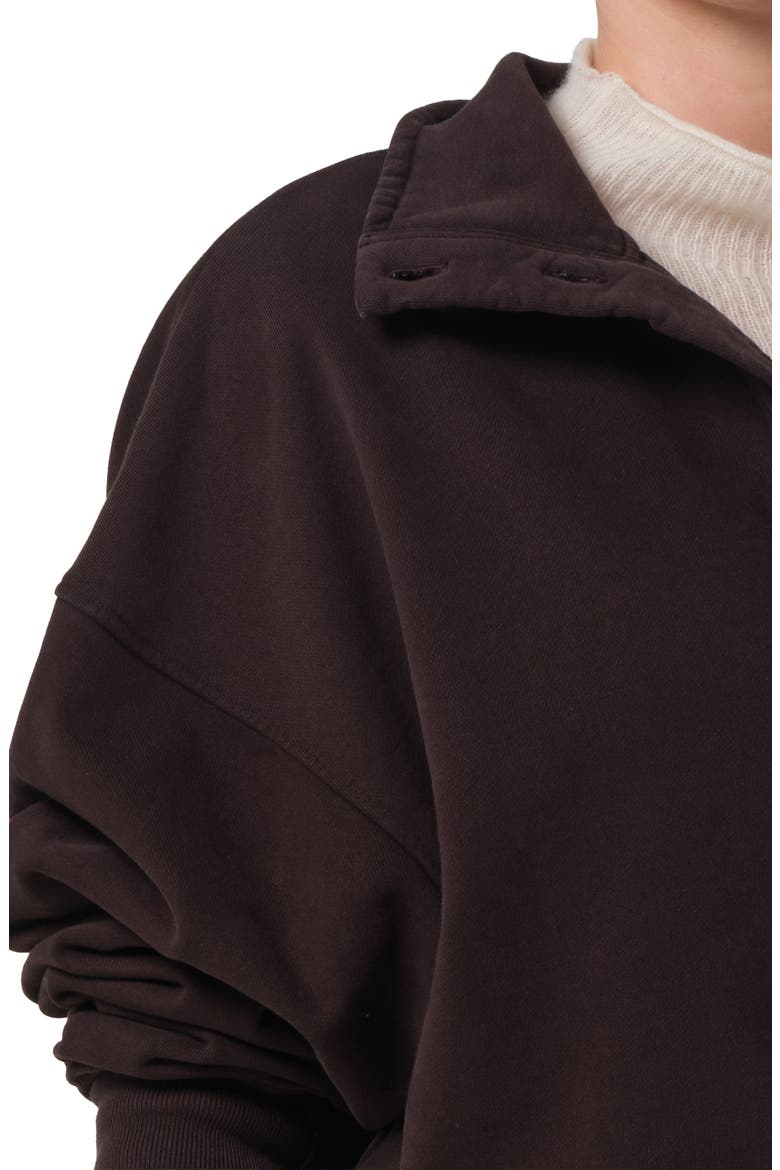 Mirelle Oversize Henley Sweatshirt, Alternate, color, CHOCOLATE