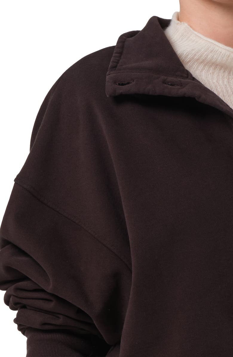 Citizens of Humanity Mirelle Oversize Henley Sweatshirt, Alternate, color, Chocolate