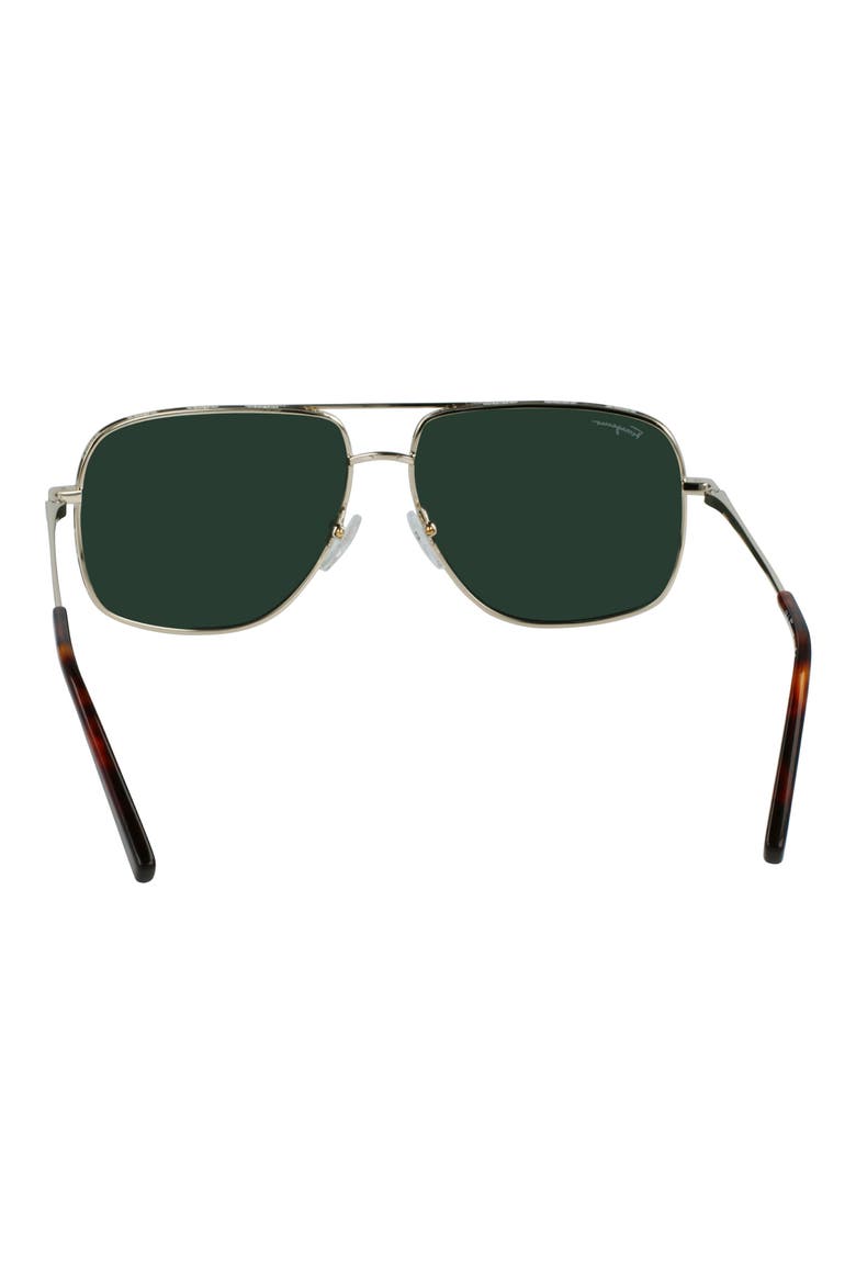 60mm Gancini Aviator Sunglasses, Alternate, color, SHINY GOLD