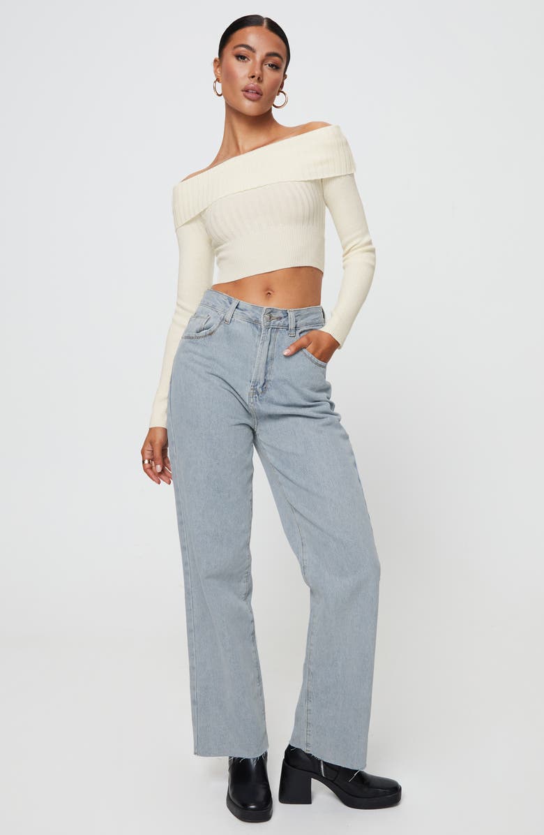 Princess Polly Kalinda Straight Leg Jeans, Alternate, color, Denim