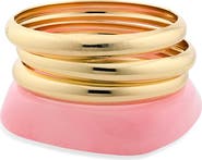 BP. Set of 3 Metal & Resin Bangle Bracelets