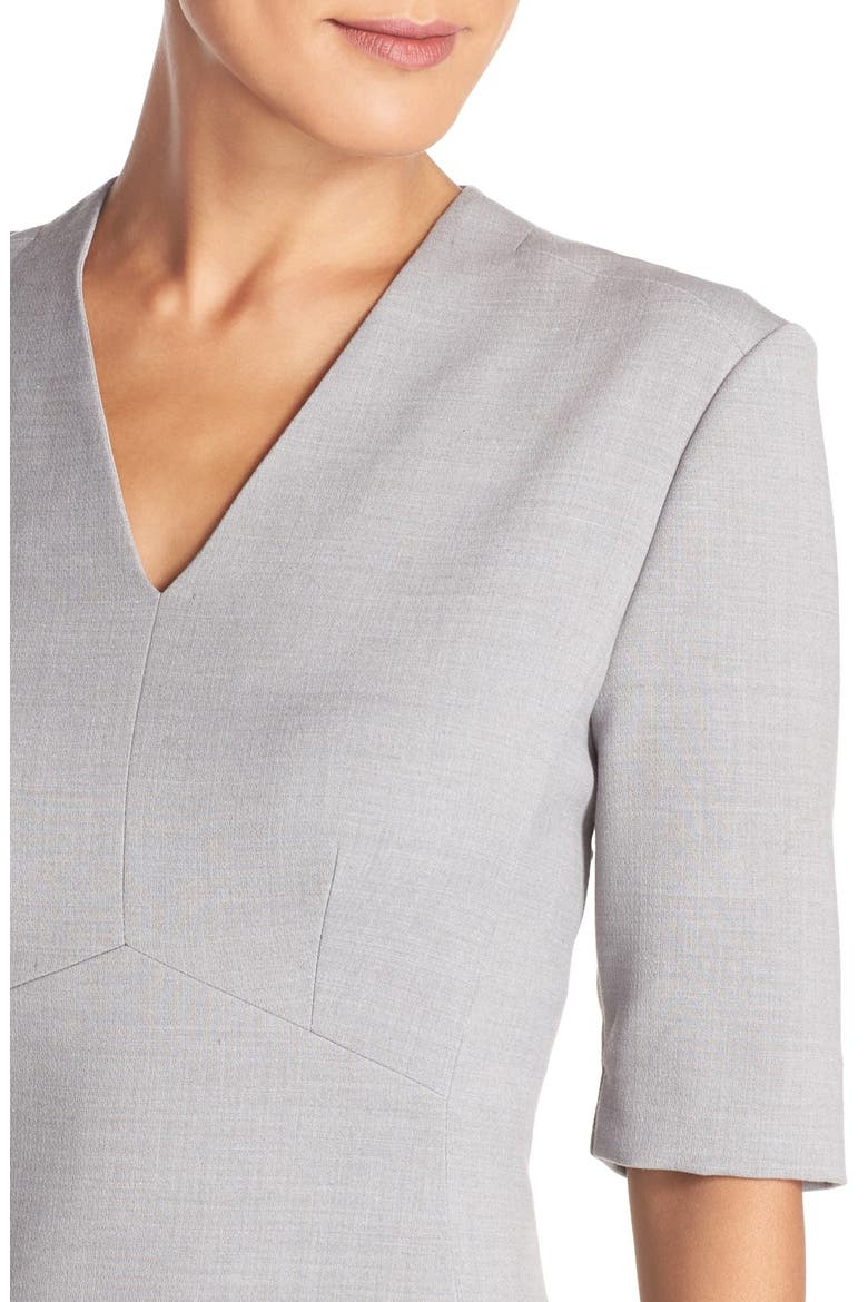 Mélange Woven Sheath Dress, Alternate, color, GREY