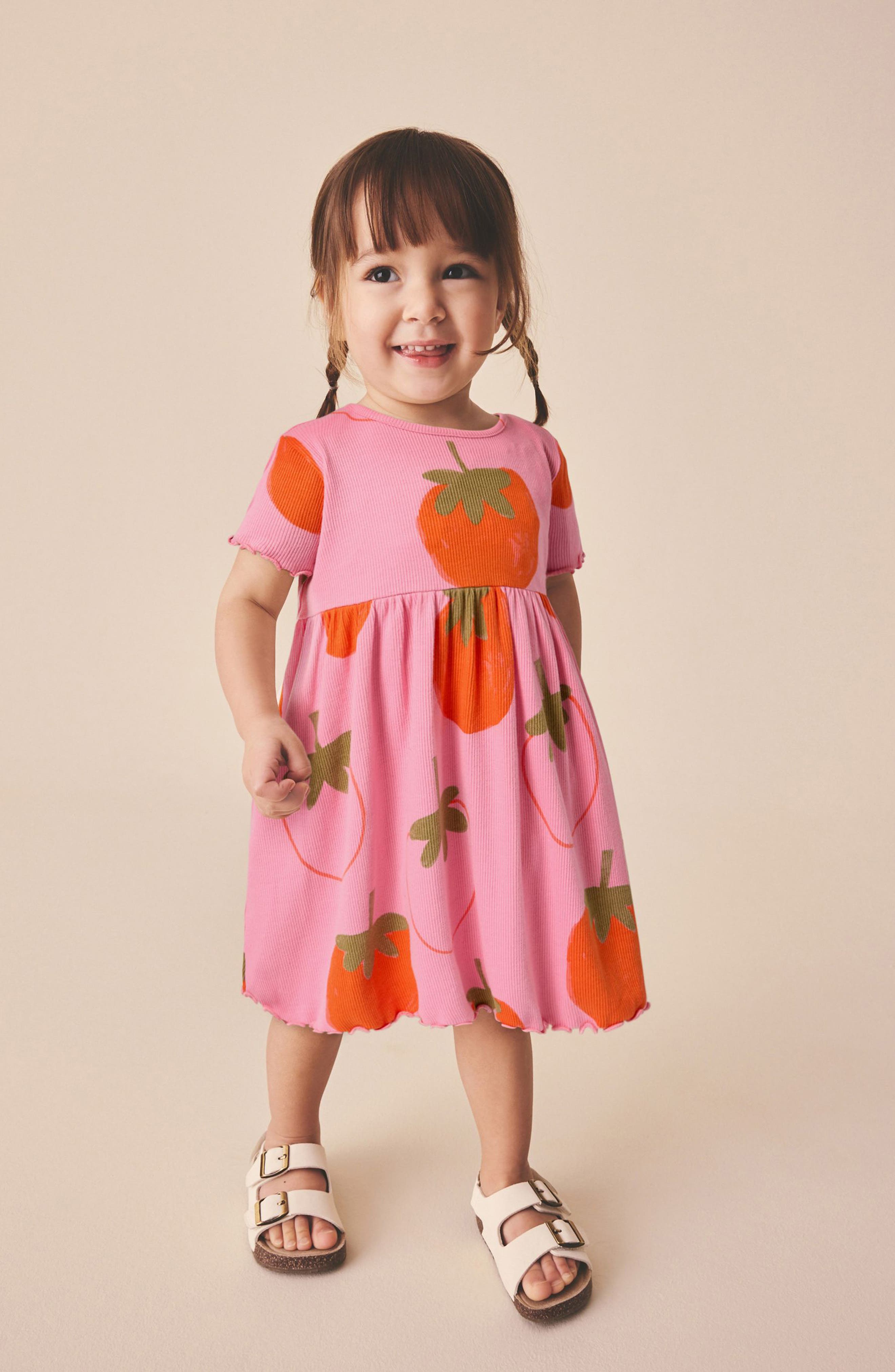 NEXT Kids' Strawberry Rib Jersey Dress — фото 2