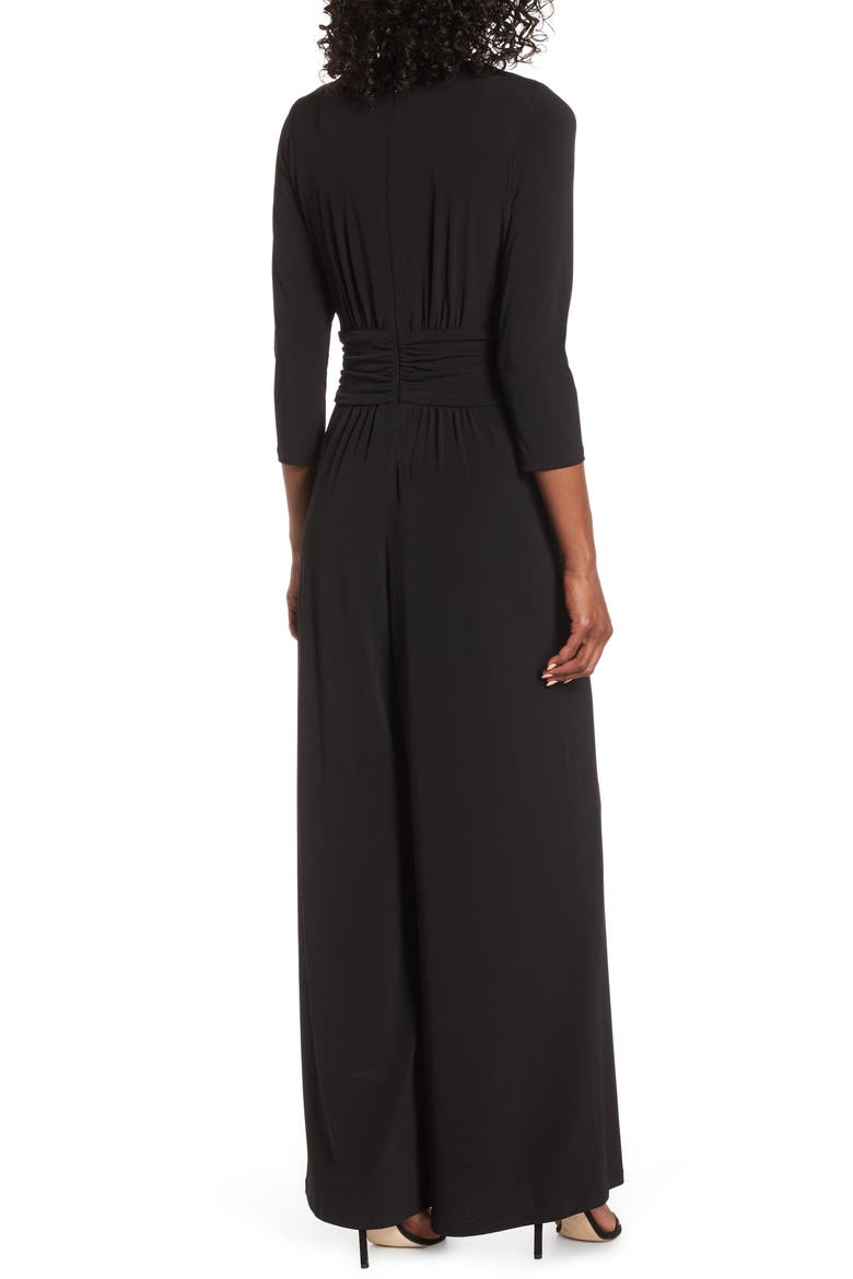 Twist Wide Leg Jumpsuit, Alternate, color, BLACK