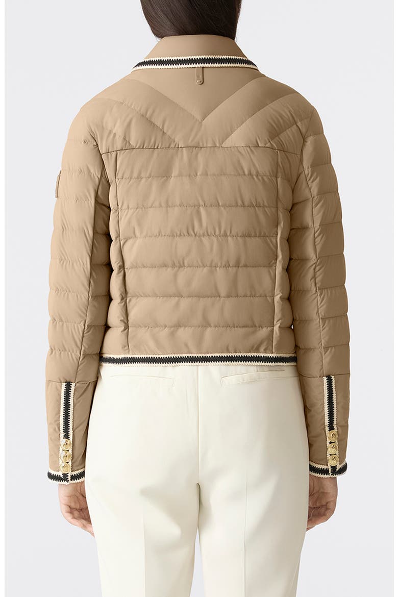 Petunia Water Repellent Braid Trim Down Puffer Jacket, Alternate, color, LIGHT CAMEL