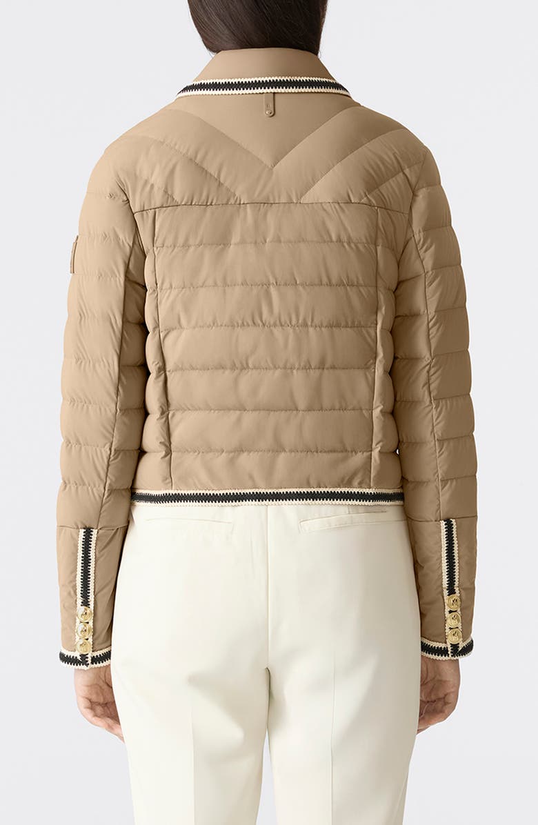 Mackage Petunia Water Repellent Braid Trim Down Puffer Jacket, Alternate, color, Light Camel
