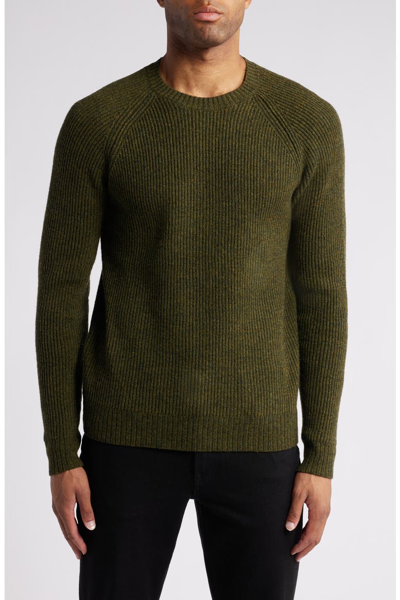 Ribbed Wool Blend Sweater, Main, color, MOSS