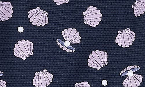 Petit Lem Oyster Piqué Skirted One-piece Swimsuit In Navy