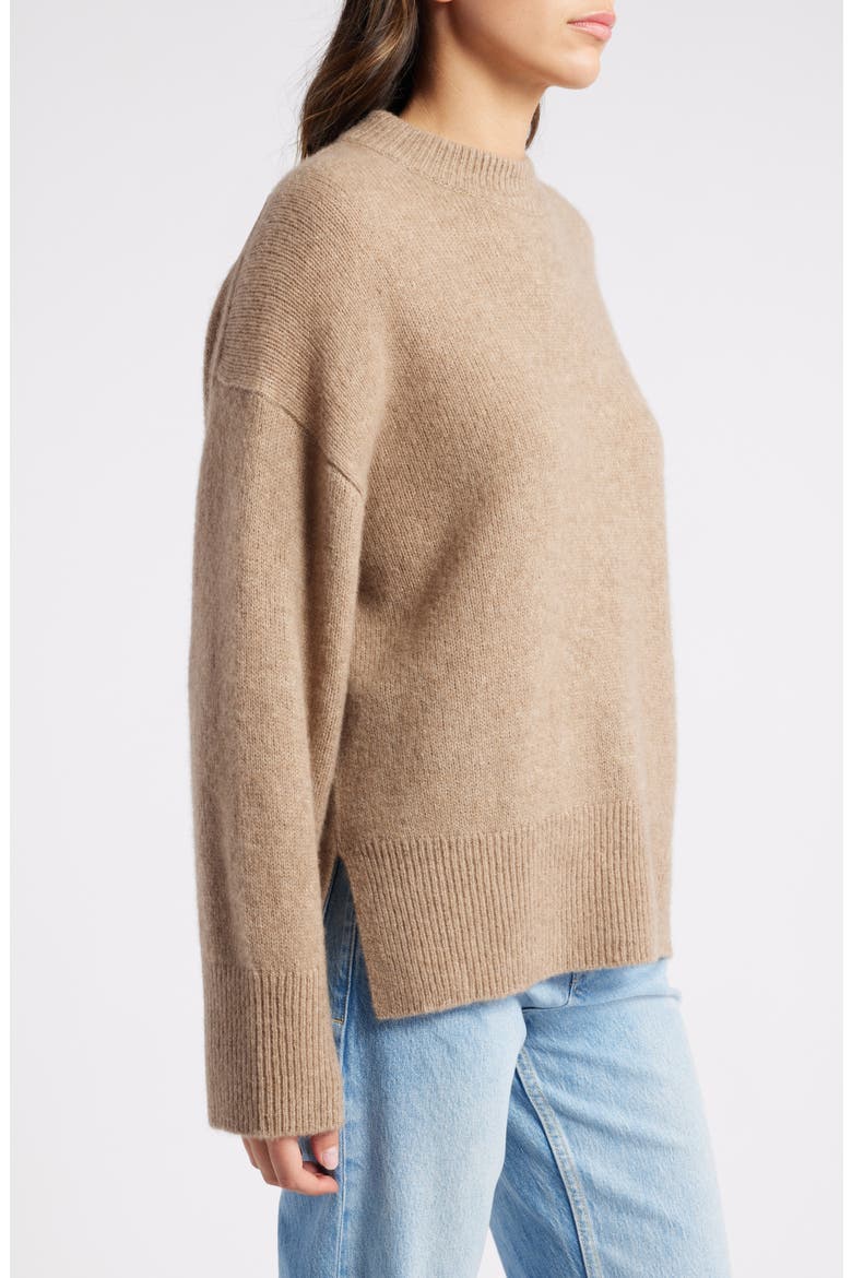 Miranda Crewneck Cashmere & Silk Sweater, Alternate, color, OATMEAL