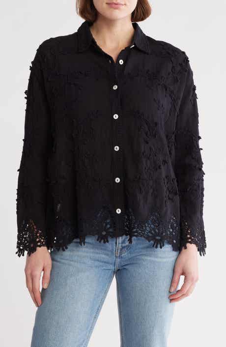 Forgotten Grace Floral Lace Button-Up Shirt