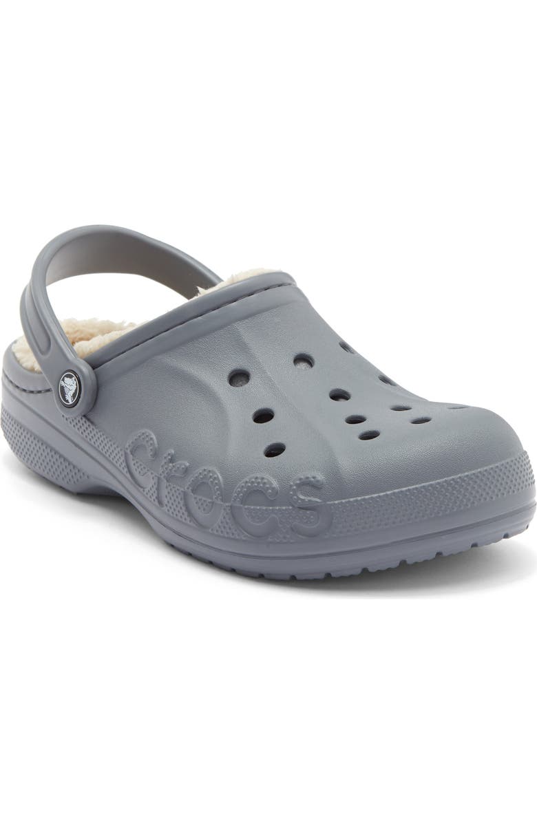 CROCS Baya Faux Shearling Lined Clog, Main, color, Charcoal