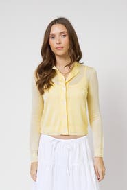 Central Park West Serena Sheer Pointelle Cardigan