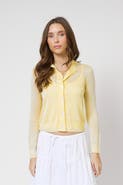 Central Park West Serena Sheer Pointelle Cardigan