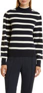 BOSS Fusila Stripe Mock Neck Wool Sweater