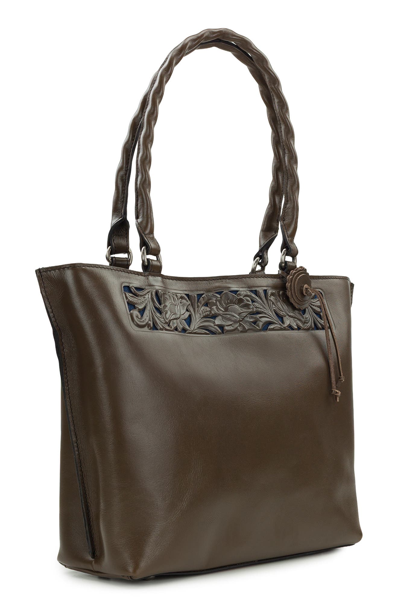 Patricia Nash Adeline Leather Tote Bag, Alternate, color, Mushroom