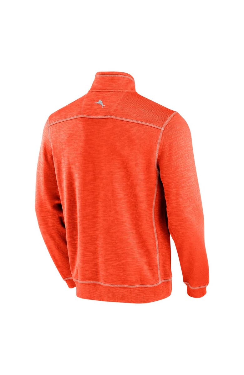 Tommy Bahama Men's Tommy Bahama Orange Chicago Bears Tobago Bay Tri-Blend Half-Zip Sweatshirt, Alternate, color, 
