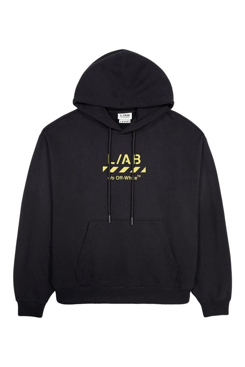 Diag Garment Cotton Washed Hoodie, Alternate, color, BLACK