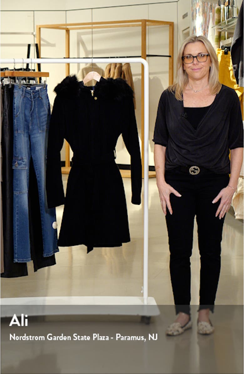 Faux Fur Trim Wool Blend Jacket, sales video thumbnail