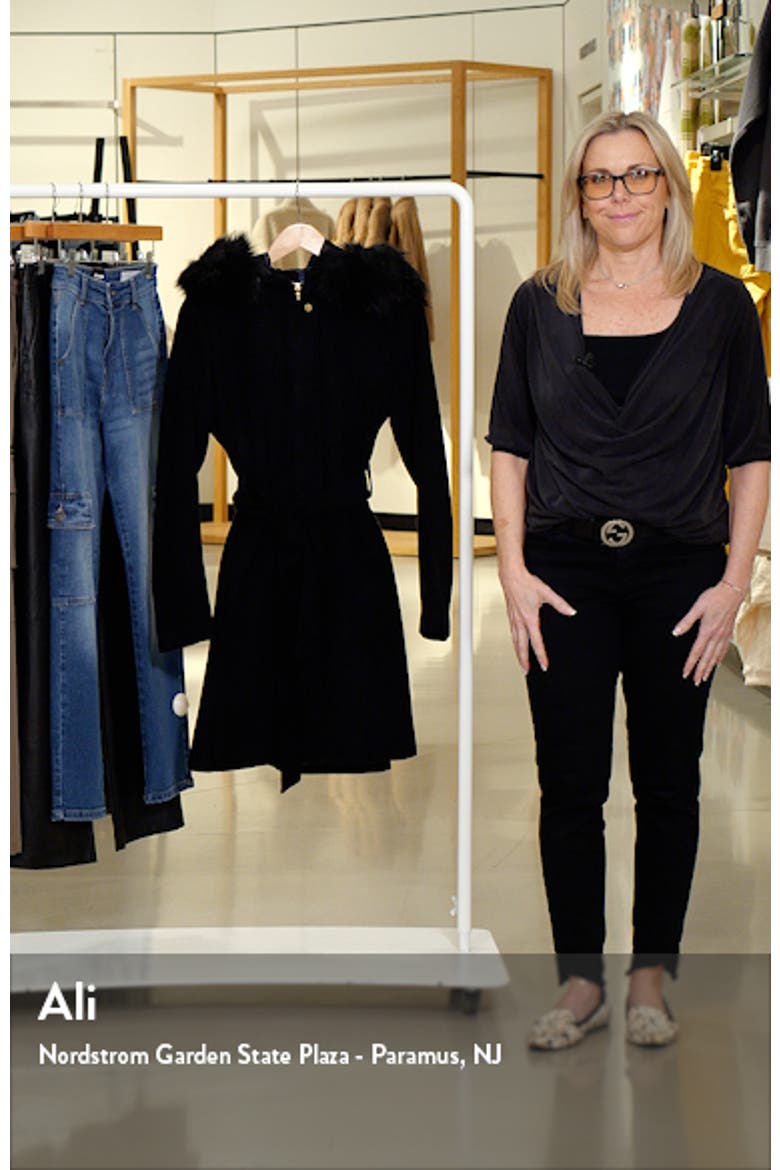Faux Fur Trim Wool Blend Jacket video