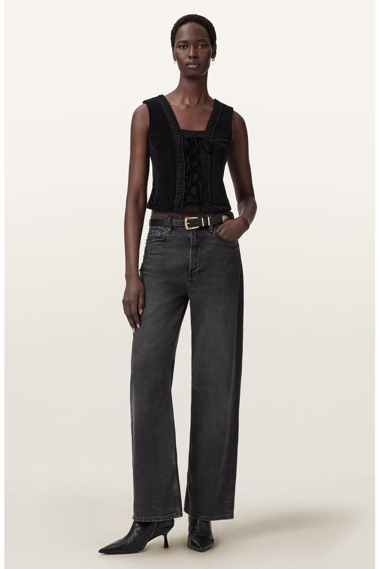 Selin Velveteen Vest, Alternate, color, BLACK