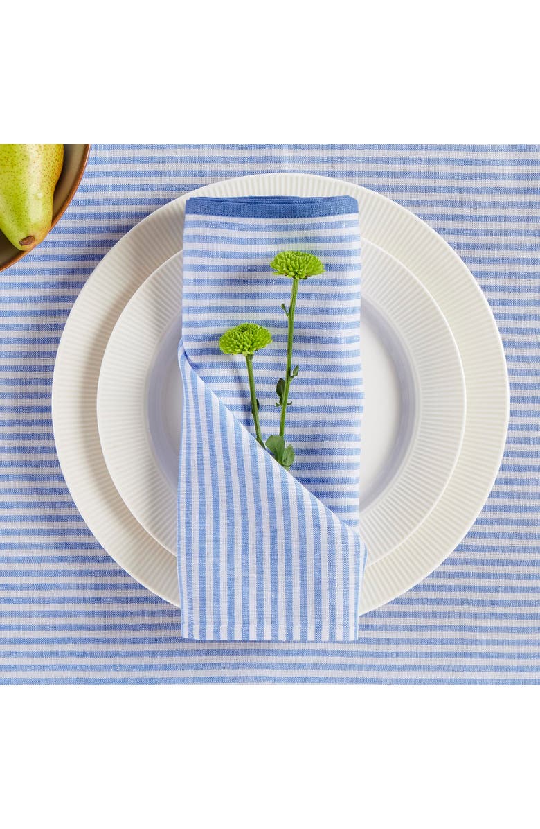 Solino Home Linen Dinner Napkins - Carmine, 20" x 20" Inch, Alternate, color, Cornflower Blue