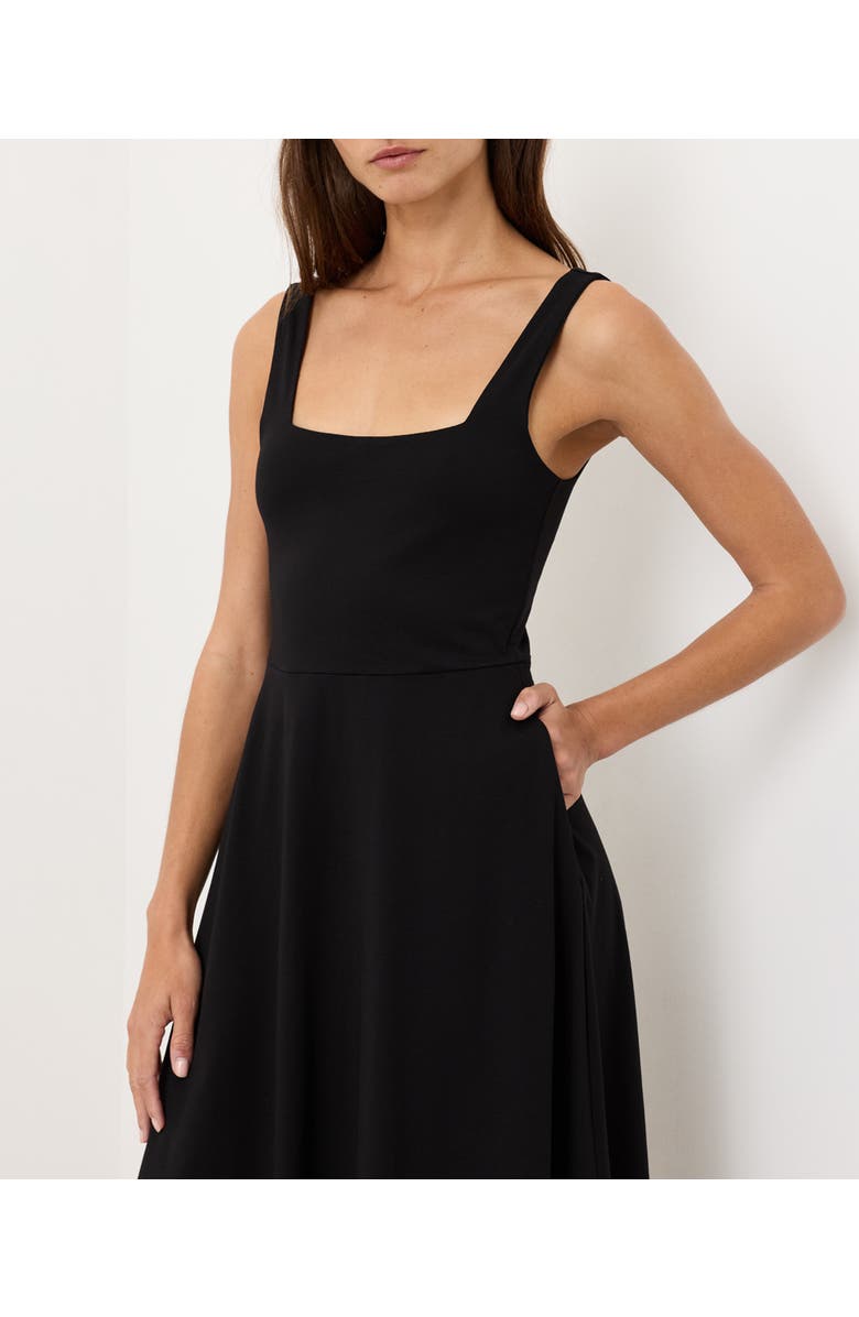Pact Fit & Flare Square Neck Dress Made With Organic Cotton, Alternate, color, Black