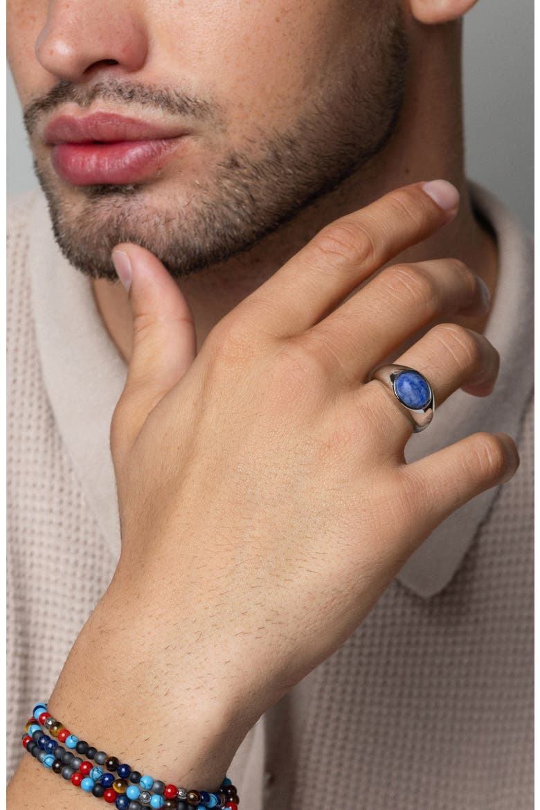 Oval Signet Ring With Lapis, Alternate, color, Blue Lapis