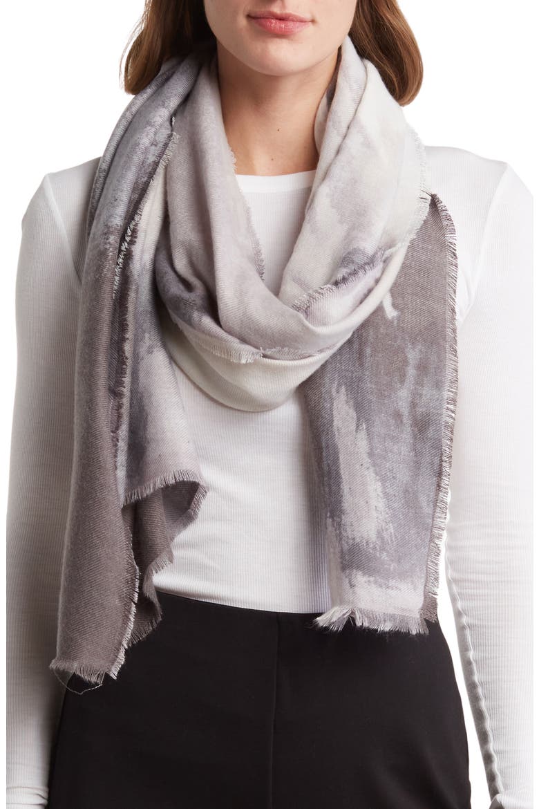 Ink Wave Wrap Scarf, Main, color, NEUTRAL