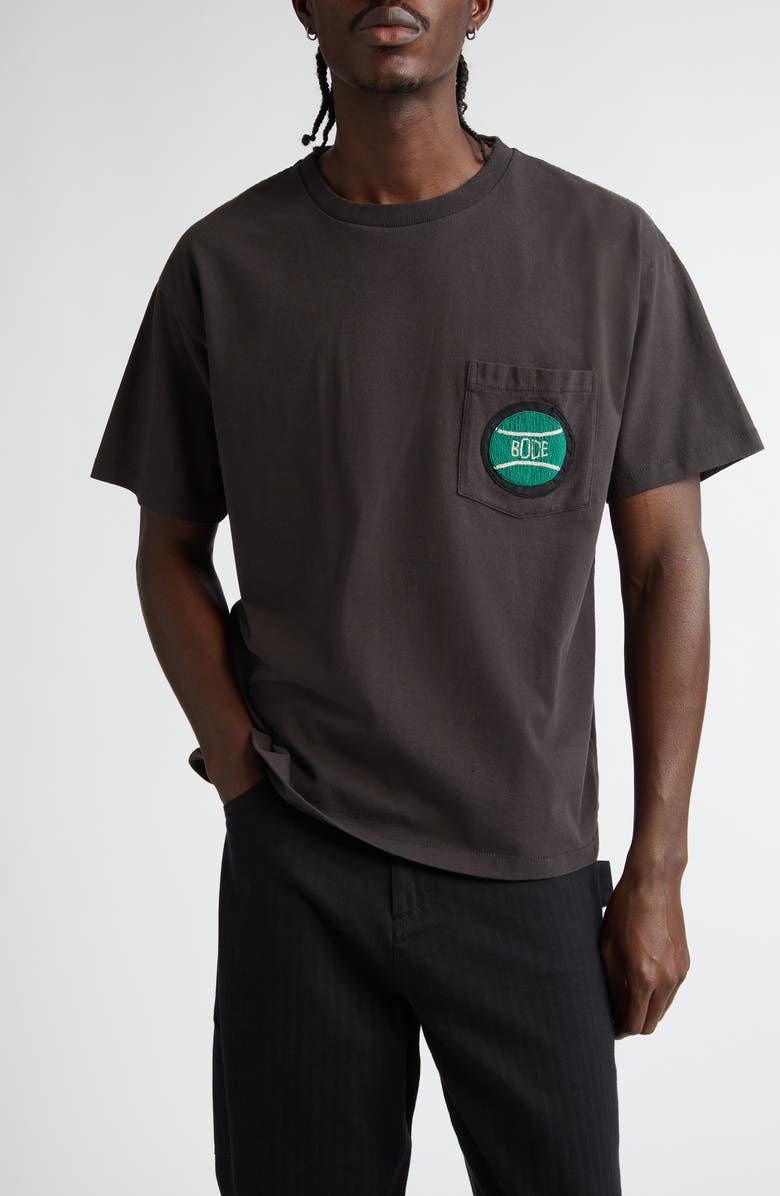 Bode Game Point Beaded Pocket T-Shirt, Main, color, 